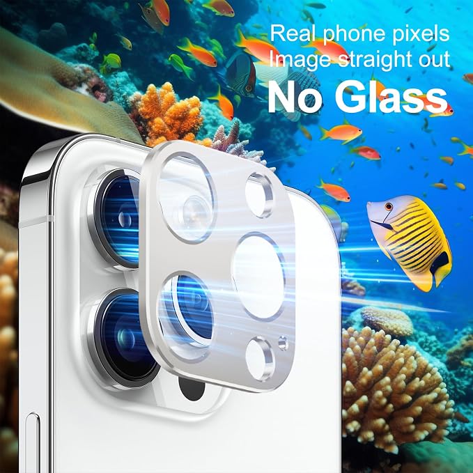 2 Packs Camera Lens Protector for iPhone 14 Pro Max/iPhone 14 Pro Matte Alloy Camera Cover Lens Shield No Lens [Unobstructed Shooting] [Case Friendly] [Premuim Metal] Silver