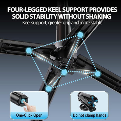 2025 New 4-in-1 Multifunctional Magnetic Selfie Stick,Universal 360° Rotation Phone Tripod with Wireless Remote,Portable Extendable Mag Tripod,for Video Recording & Vlog,for iPhone & Android(Black)