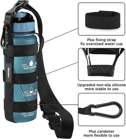 EasyAcc Water Bottle Holder Strap Sling, for Owala FreeSip 24 32 40 oz, Hydro Flask, Cirkul, Yeti, Stanley Flip, Universal Water Bottles, with Carabiner, for Walking Curise Travel (Bottle Excluded)