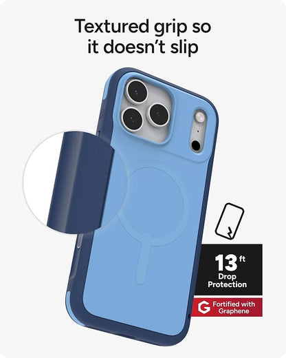 ZAGG Sedona Snap Case for iPhone 17 Pro Max - Blue Royal Ember, Drop Protection (13ft/4m), Graphene-Reinforced Multi-Layer Protection, MagSafe Phone Case with Impact-Absorbing Bumpers, Slim