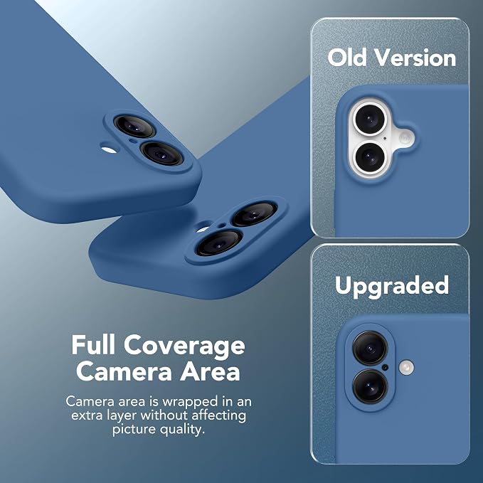 Magnetic for iPhone 17 Case, Compatible with MagSafe, [Full Camera Protection][Screen Protector] Silicone Shockproof Protective Phone Case for iPhone 17 6.3", Lake Blue