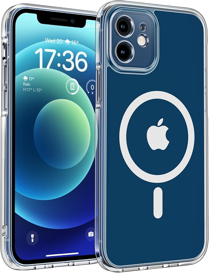 TOCOL Magnetic for iPhone 12 Case Clear, Upgraded Full Camera Protection, Compatible with Magsafe, Drop Protection, Phone Cover for iPhone 12 6.1 inch (Clear)