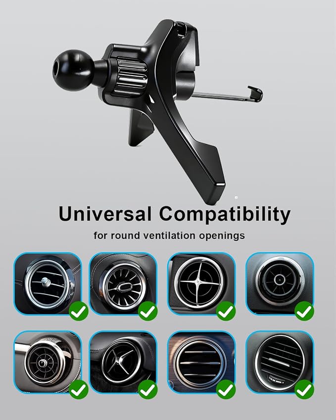 Car Vent Phone Mount for Mercedes Benz C300/260/200/180 A-Class GLB,Ultra-Stable Metal Hook Car Accessories Phone Holder for iPhone 17/16/15/14/13/12