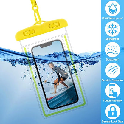 40 Pack Universal Waterproof Phone Pouch, Multicolor Waterproof Case Comp Compatible with iPhone 15 14 13 Pro Max XS Plus, Waterproof Phone Case Dry Bag with Phone Lanyard, Waterproof Phone Pouch Bluk