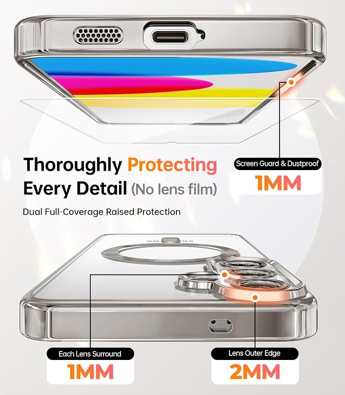 Meifigno Case Designed for Samsung Galaxy S25 6.2 inch, [Compatible with MagSafe] [2X HD Screen Protectors] [Glitter Card & Wrist Strap] Surround Lens Protection Case for Samsung Galaxy S25, Sliver