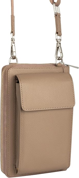 BULL GUARD Crossbody Leather Wallet Phone Purse, Anti Theft and RFID Blocking, Elegant Design for Travel