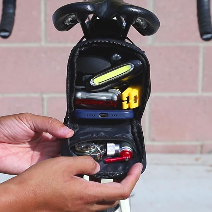Cycle Factor Waterproof Bike Saddlebag Big Kahuna Under Seat Pouch for Mountain, Beach or Road Bikes - Fits Mobile Phones, Reflective Lining, Interior Pocket, Velcro Straps, High Shear Resistance