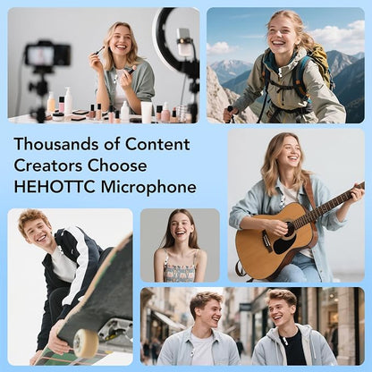 Mini Wireless Lavalier Microphone for iPhone, iPad, Android Phone - 2in1 Microfono Lapel Bluetooth Mic for Recording, Clip on Omni Lav Mic for Video Recording, Tiktok, YouTube, Vlog
