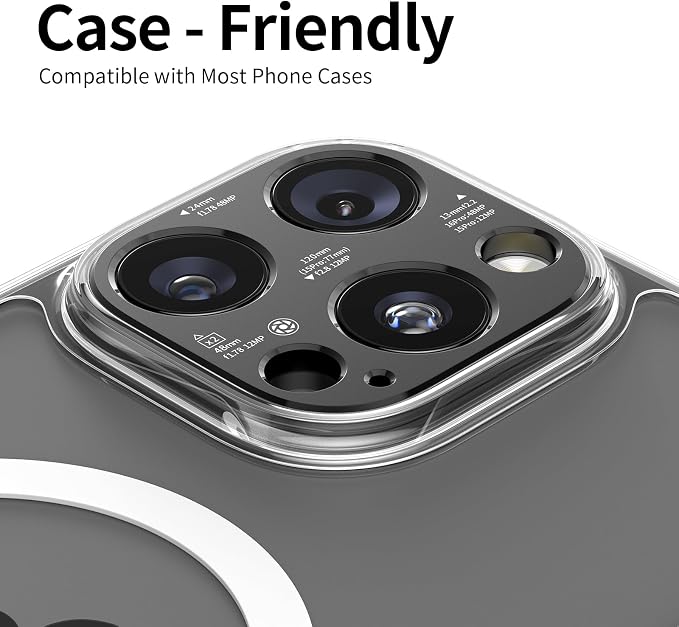 Laser-Etched Aluminum Camera lens Protector for iPhone 16 Pro/Max - [2025 Inspired Camera Design] for iPhone 14/15/16 Pro & Pro Max Series (No Glass Lens Coverage), 2 pack, Black