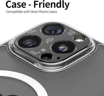 Laser-Etched Aluminum Camera lens Protector for iPhone 16 Pro/Max - [2025 Inspired Camera Design] for iPhone 14/15/16 Pro & Pro Max Series (No Glass Lens Coverage), 2 pack, Black