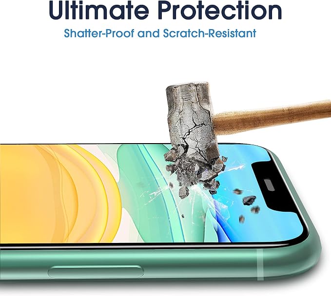 amFilm OneTouch Glass Screen Protector for iPhone 11, iPhone XR (6.1") with Easy Installation Kit, Tempered Glass, 2 Pack