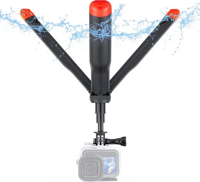 Floating Selfie Stick for GoPro Hero 13 12 11 10 9 8 Mini Max Fusion Session, DJI OSMO Action 6 5 Pro 4, AKASO Brave EK7000, 4 in 1 Underwater Waterproof Pole Monopod Hand Grip Tripod Stand