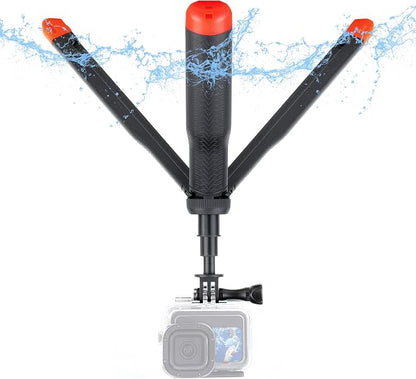 Floating Selfie Stick for GoPro Hero 13 12 11 10 9 8 Mini Max Fusion Session, DJI OSMO Action 6 5 Pro 4, AKASO Brave EK7000, 4 in 1 Underwater Waterproof Pole Monopod Hand Grip Tripod Stand