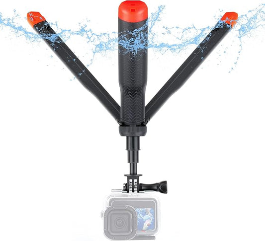 Floating Selfie Stick for GoPro Hero 13 12 11 10 9 8 Mini Max Fusion Session, DJI OSMO Action 6 5 Pro 4, AKASO Brave EK7000, 4 in 1 Underwater Waterproof Pole Monopod Hand Grip Tripod Stand
