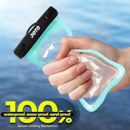 JOTO 2 Pack Universal Waterproof Phone Case for iPhone 17 Air 16 15 14 13 12 11 Plus Pro Max, IPX8 Cellphone Dry Bag XR X SE, Galaxy S23 S22 S21 S20+ S20 S10 Plus Note, Pixel up to 7" -Black/Green