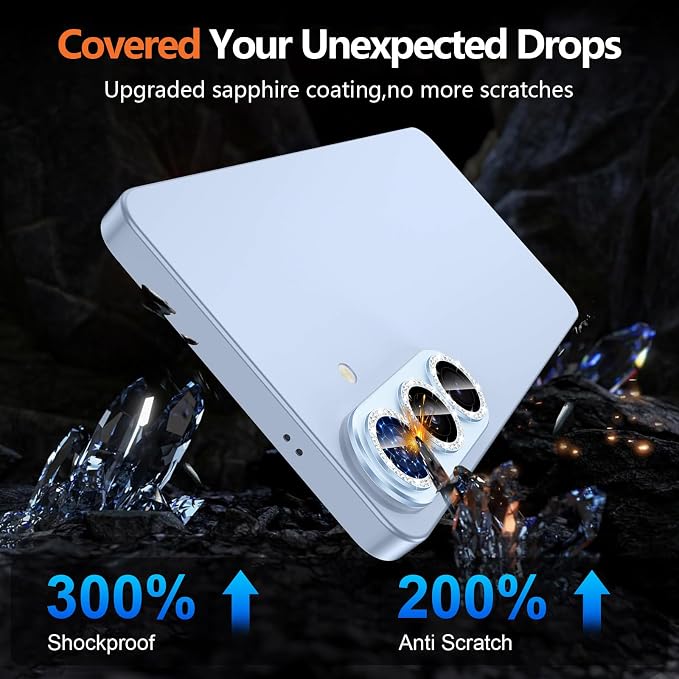 for Samsung Galaxy S26 Plus Camera Lens Protector, Electroplated Matte Back with 9H Tempered Glass Lens Protector, [Strong Adsorption] [Case-Friendly] Metal Ring HD Lens Cover, Blue Diamond