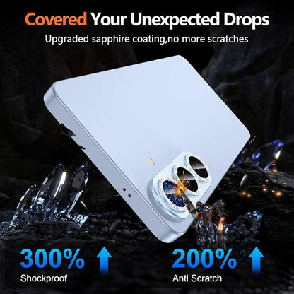 for Samsung Galaxy S26 Plus Camera Lens Protector, Electroplated Matte Back with 9H Tempered Glass Lens Protector, [Strong Adsorption] [Case-Friendly] Metal Ring HD Lens Cover, Blue Diamond