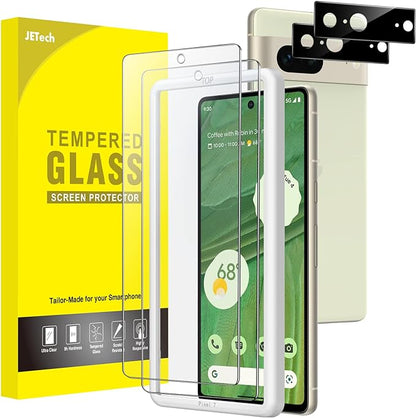 JETech Screen Protector for Google Pixel 7, 2+2 Pack | with Camera Lens Protector, HD Clear Tempered Glass, Anti-Scratch Protection, Easy Installation Tool