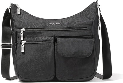 Baggallini womens Everywhere Bagg Crossbody Women 11x9 Lightweight Nylon Hobo Water-resistant Travel Bag W/Rfid