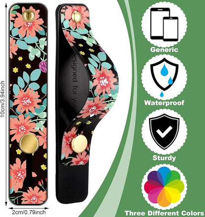 Weewooday 6 Pieces Phone Grip Holder Cell Phone Grip Strap Telescopic Finger Strap Stand Universal Finger Kickstand for Most Smartphones(Floral Color)