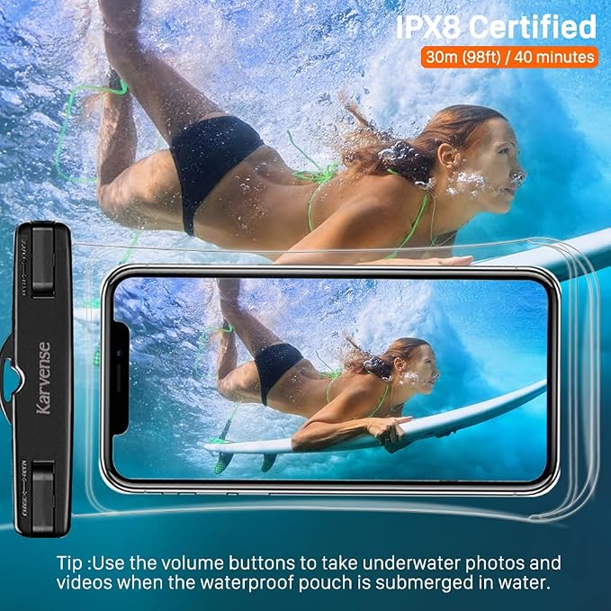 Waterproof Phone Pouch/Case, 4 Pack Large Water Proof Phone Pouch for iPhone, Samsung Galaxy & Pixel, IPX8 Phone Water Protector Pouch for Travel, Vacation, Beach, Pool, Cruise Essentials
