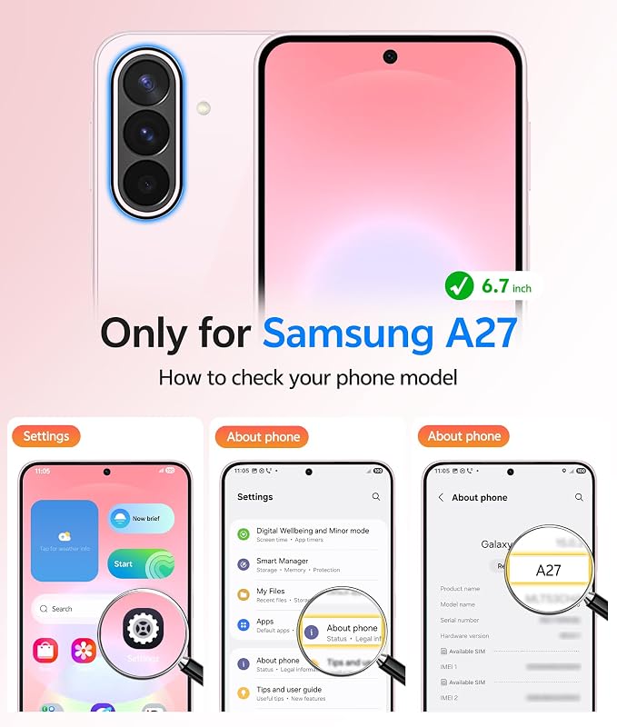 FNTCASE for Galaxy A27 5G Phone Case, Fit for Magsafe, Screen Protector | Translucent Matte, 14FT Military Grade Drop Protection, Slim Shockproof Protective, for Samsung A 27 4G Cover, Light Pink