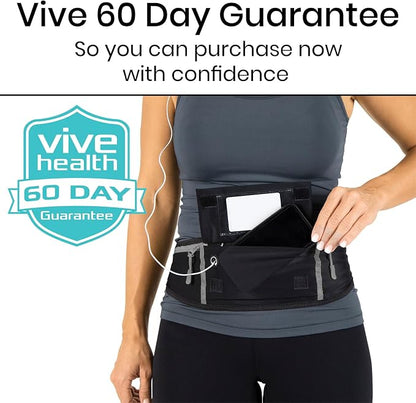 Vive Running Belt Fanny Pack for Women, Men, Kids, Adults, Jogging, Workouts- Waterproof Runners Reflective Waist Pack Bag with Phone Holder - for Fitness, Exercise, Gym, Hiking, Travel, Running Gift