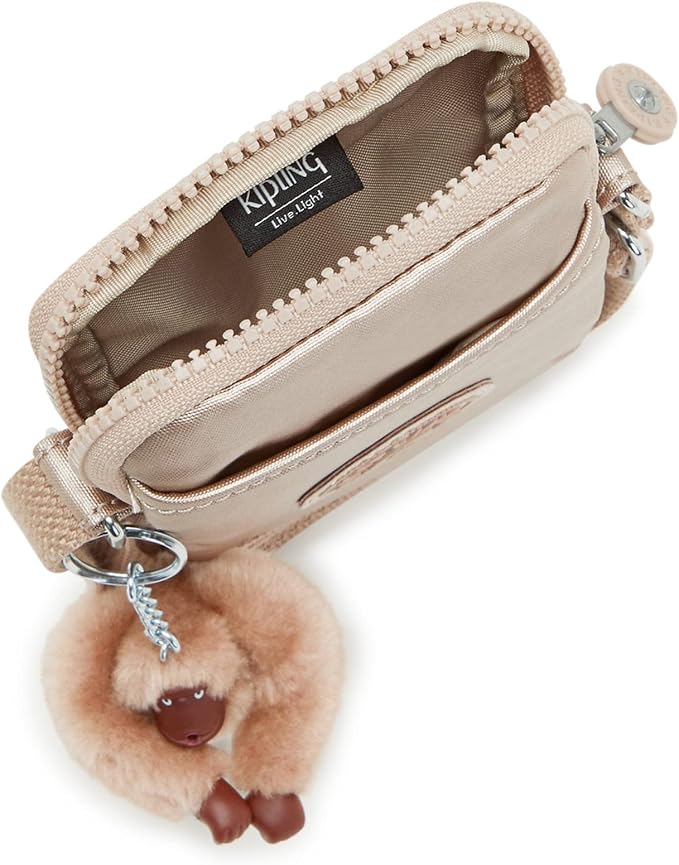 Kipling Tally Metallic Crossbody Phone Bag Quartz Metallic