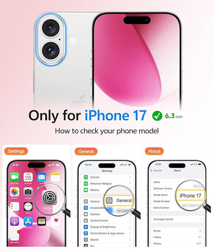 FNTCASE for iPhone 17 Case: [Compatible with Magsafe] Translucent Matte Cases with [Full Camera Protection] [Screen Protector] Military Grade Shockproof Protective Phone Cover - Hot Pink