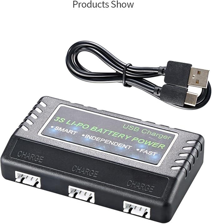 Baoblaze 11.1V LI Charger USB MA 12.6-12.8 Balanced Charger Case for 3S Batteris