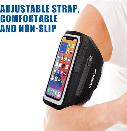 3D Design Zipper Armband for iPhone 15,14,13,12,11,Pro Max, Samsung Galaxy S24,23,22,21+, Ultra, Motorola, Google, Sport Armband with Zipper Slot for Airpods, Buds (6.8 inch)