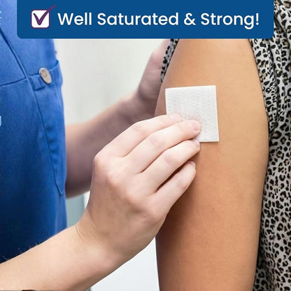 HCS Bulk Large Alcohol Prep Pads - Textured, 70% Isopropyl Alcohol Wipes, Individually Wrapped - 2 ply Sterile Skin Prep Swabs for Injections, First Aid (1000/Case)