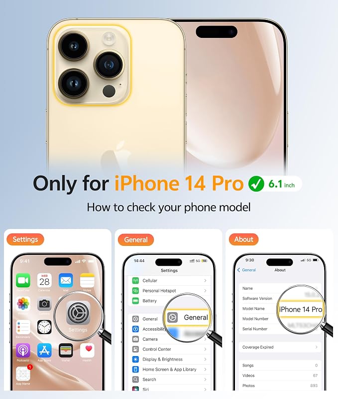 FNTCASE for iPhone 14 Pro Case: [Compatible with Magsafe] Translucent Matte Cases with [Full Camera Protection] [Screen Protector] Military Grade Shockproof Protective Phone Cover - Desert Gold