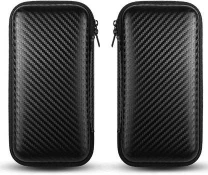 iMangoo Travel Essential Electronics Organizer Pouch Charger Case, Shockproof Dual Zipper Power Bank Cables Tech Accessories Purse, Men & Women Travel Must Have Storage Bag, 6.5x3.2x1 inch Fiber Black
