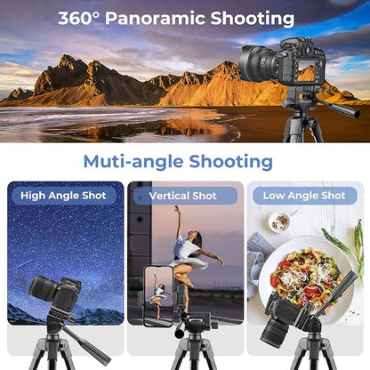 UBeesize 54'' Camera Tripod, Phone Tripods for iPhone with Bag, Travel Tripode Stand with Remote Compatible with iPhone 17/1615/14/13/12/11, Android Phones, Cameras, DSLR and Gopro
