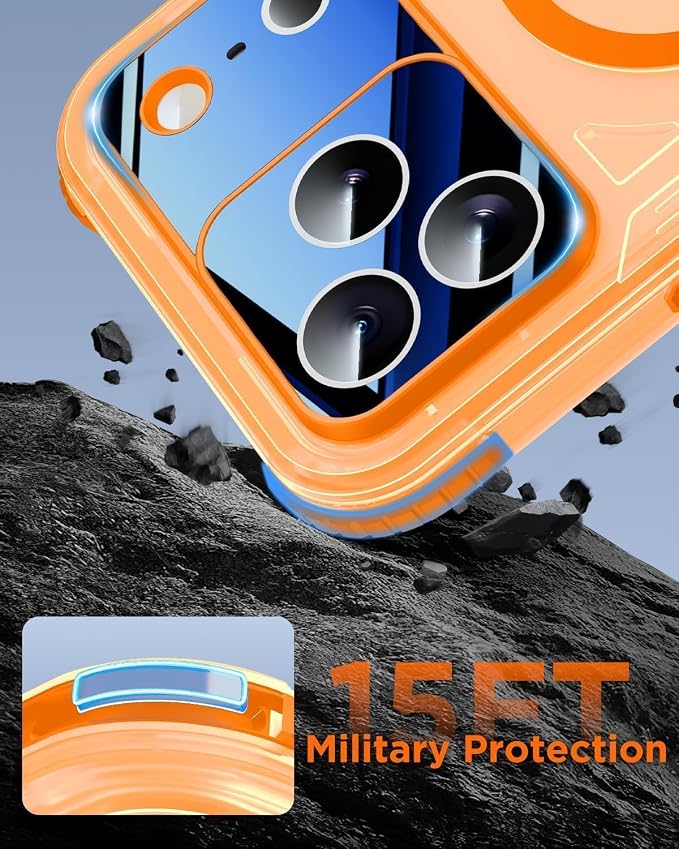 for iPhone 17 Pro Max Waterproof Case with Magsafe, Built-in [Camera & Screen Protector] [Lanyard], IP68 Water Proof Full Body Dustproof Heavy Duty Frosted Protective Phone Cover, 6.9" Orange