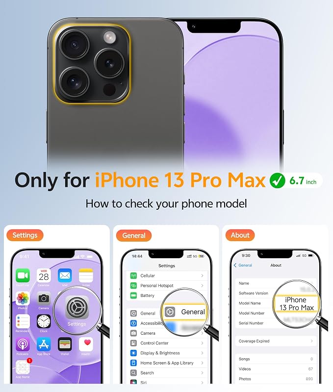 FNTCASE for iPhone 13 Pro Max Case, Fit for Magsafe, Full Camera Protection | Translucent Matte Magnetic Phone Back, 14FT Military Grade Drop Proof, Slim Shockproof Protective Cover, Purple
