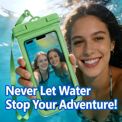 IPX8 Waterproof Phone Case (2-Pack) - Universal Waterproof Bag for iPhone, Samsung, Pixel up to 7” | Clear Touchscreen for Swimming, Snorkeling, Kayaking & Beach (Shadow Black and Shadow Black)