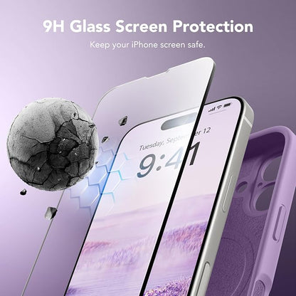Magnetic for iPhone 16 Plus Case, Compatible with MagSafe, [Full Camera Protection][Screen Protector] Silicone Shockproof Protective Phone Case for iPhone 16 Plus 6.7", Light Purple