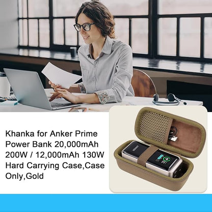 khanka Case for Anker Prime Power Bank 12000mAh 130W/20000mAh 200W,Case Only (Golden)