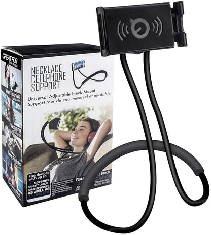 Lazy Cell Phone Holder, Universal Cell Phone Holder for Smart Mobile Phone,Hanging on Neck Cell Phone Mount Holder ,Hands-Free Mobile Phone Holder on Bed/Tableb, 27.6'' Length for 4.7''-6.7'' Size