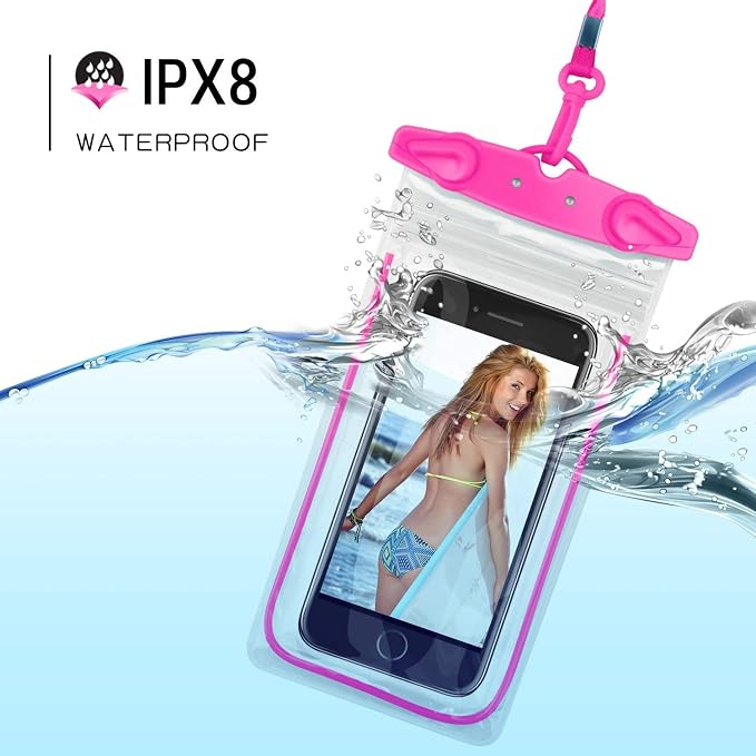 Universal Waterproof Phone Pouch, 4 Pack Waterproof Phone Case with Lanyard Protector for iPhone16 15 14 13 12 Pro Max XS Plus Samsung Galaxy Note up to 6.9", IPX8 Cellphone Dry Bag Beach Essentials