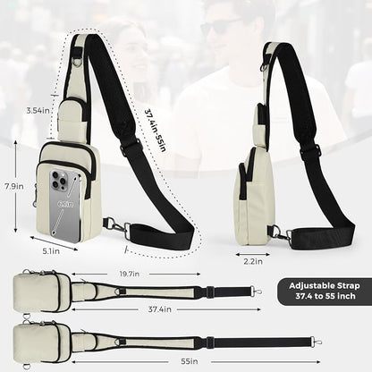 VADOO Sling Bag, Crossbody Bag with Zipper Lock, RFID Blocking & Water Resistant for Men and Women