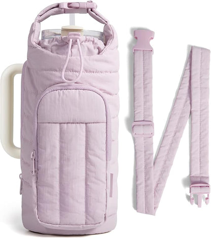 BAGSMART Water Bottle Holder Bag with Strap, 40/32 oz Crossbody Bag Gym Accessories, Sling Purses for Women