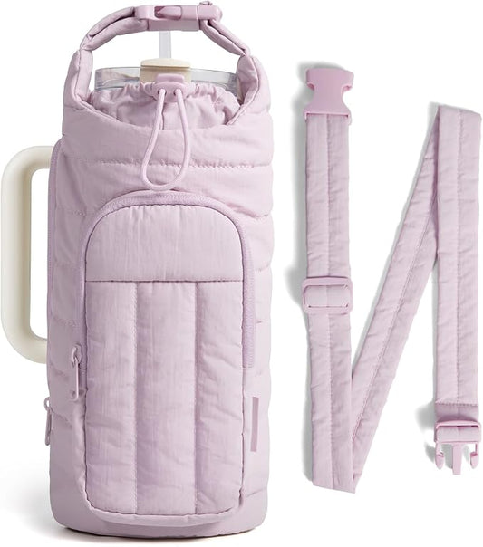 BAGSMART Water Bottle Holder Bag with Strap, 40/32 oz Crossbody Bag Gym Accessories, Sling Purses for Women