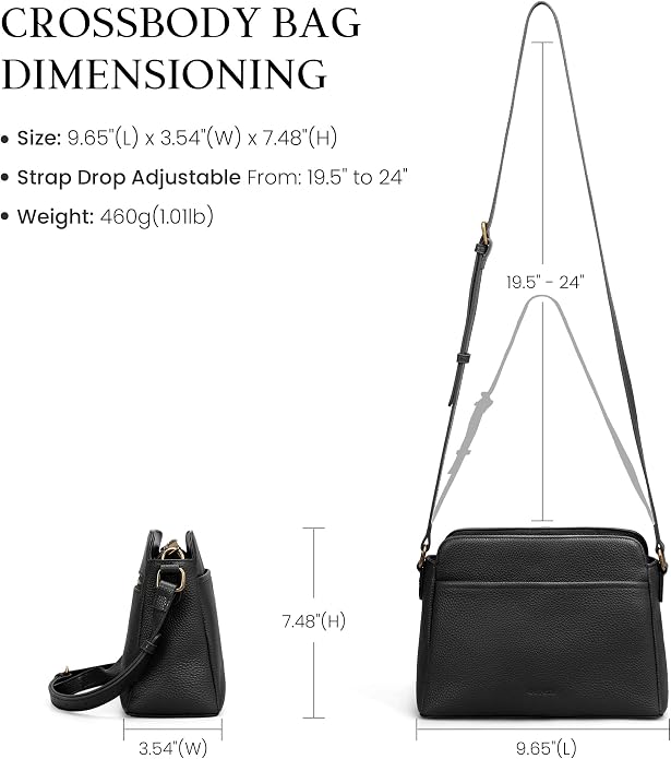 befen Anti-theft Crossbody Bag for Women Genuine Leather, Small Cross Body Shoulder Handbags with RFID Card Slots