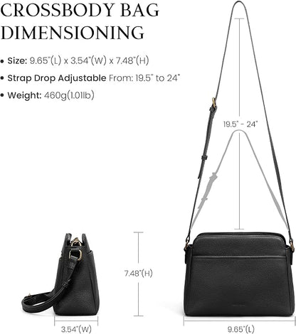 befen Anti-theft Crossbody Bag for Women Genuine Leather, Small Cross Body Shoulder Handbags with RFID Card Slots