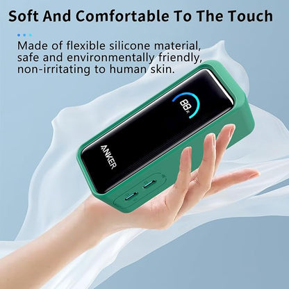 NOUKAJU Case for Anker Prime Power Bank 9600mAh 65W Output Silicone Protective Cover, Drop-Proof,Scratch-Proof,Shock-Proof,Protective Case for Anker Prime Power Bank 9600mAh(Green)