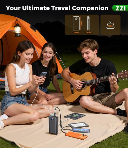 Portable Charger Power Bank, 60000mAh Battery Pack with 3 in 1 USB-C/iOS/Micro-USB Cable, 22.5W Fast Charging Portable Phone Charger, Travel Camping Essential Powerbank for iPhone 17/16 Samsung,Navy