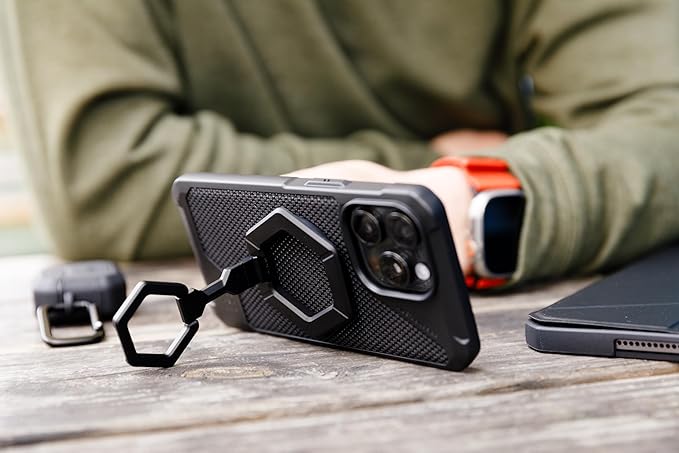 URBAN ARMOR GEAR UAG Magnetic Ring Stand Compatible with MagSafe Magnet, Removable Metal Finger Ring Grip 360 Rotation Adjustable Kickstand for iPhone 17, Galaxy S26, Mallard/Bright Blue